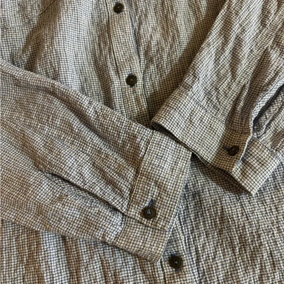 Free People Women’s Checkered Lightweight Top – Blue/White – Size M - Picture 5 of 7